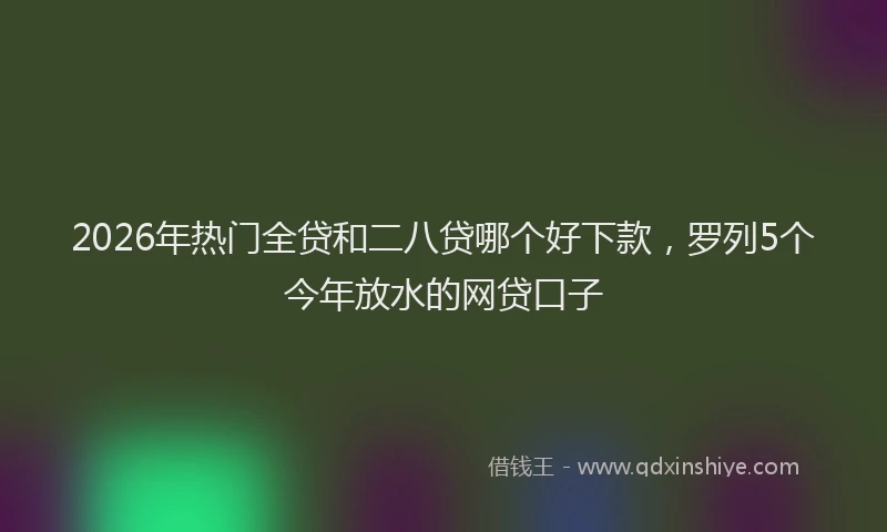 2026年热门全贷和二八贷哪个好下款，罗列5个今年放水的网贷口子