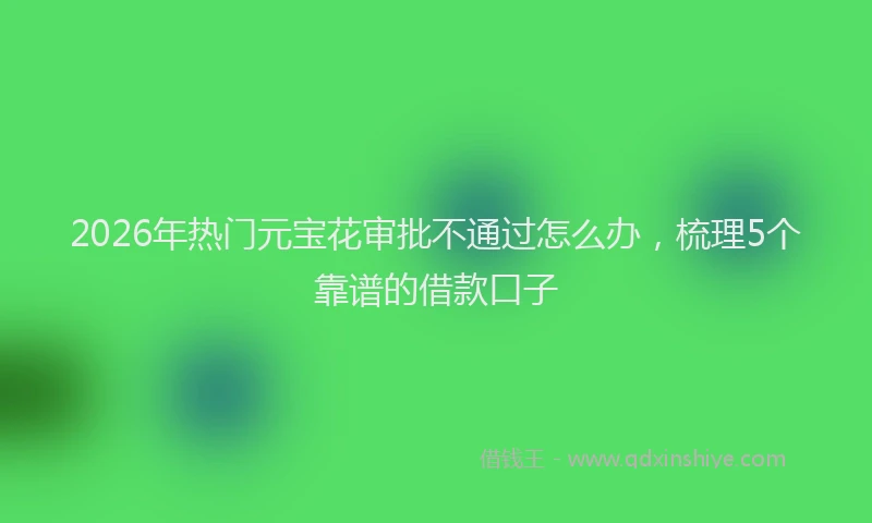 2026年热门元宝花审批不通过怎么办，梳理5个靠谱的借款口子
