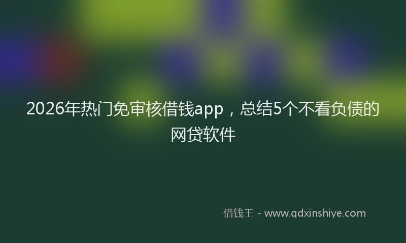 2026年热门免审核借钱app，总结5个不看负债的网贷软件
