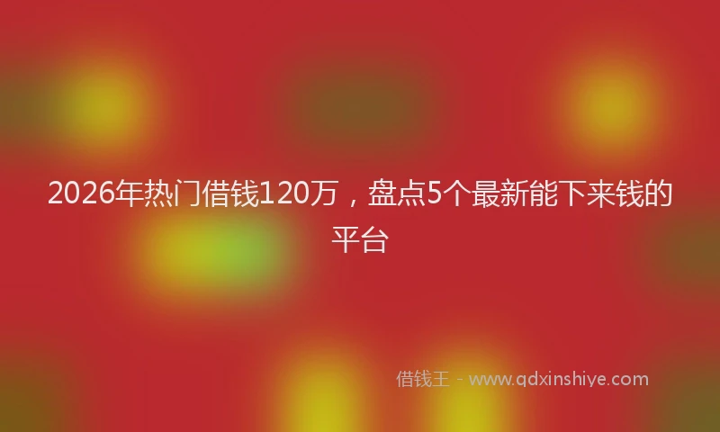 2026年热门借钱120万，盘点5个最新能下来钱的平台