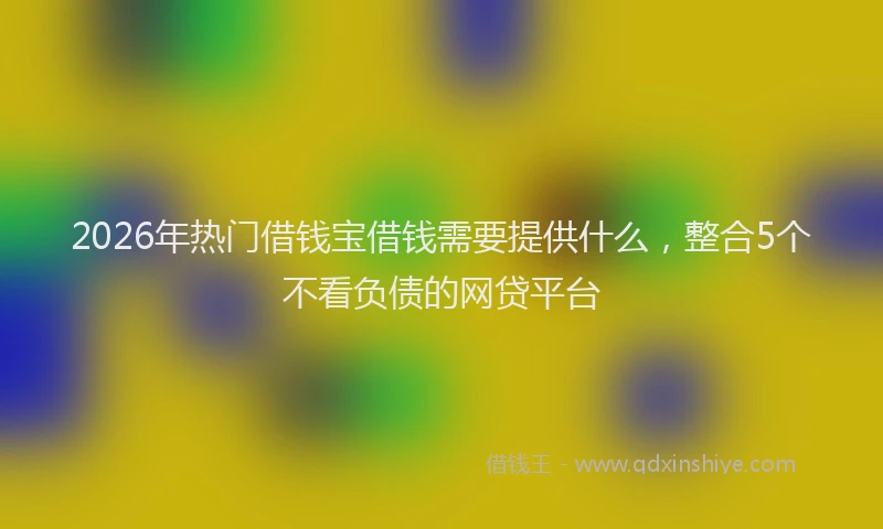 2026年热门借钱宝借钱需要提供什么，整合5个不看负债的网贷平台