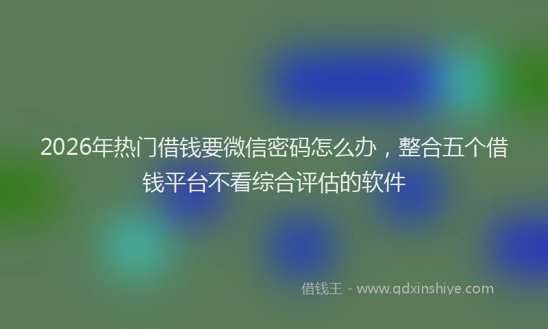 2026年热门借钱要微信密码怎么办，整合五个借钱平台不看综合评估的软件