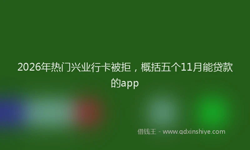 2026年热门兴业行卡被拒，概括五个11月能贷款的app