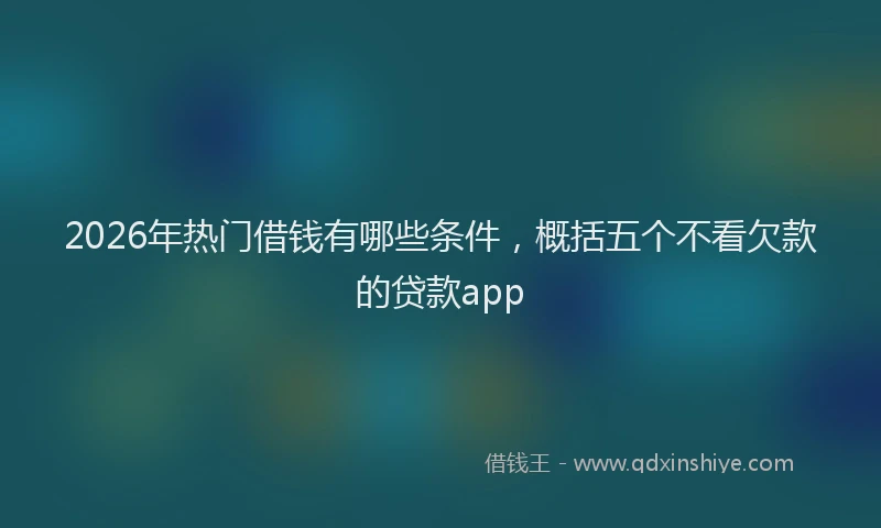 2026年热门借钱有哪些条件，概括五个不看欠款的贷款app