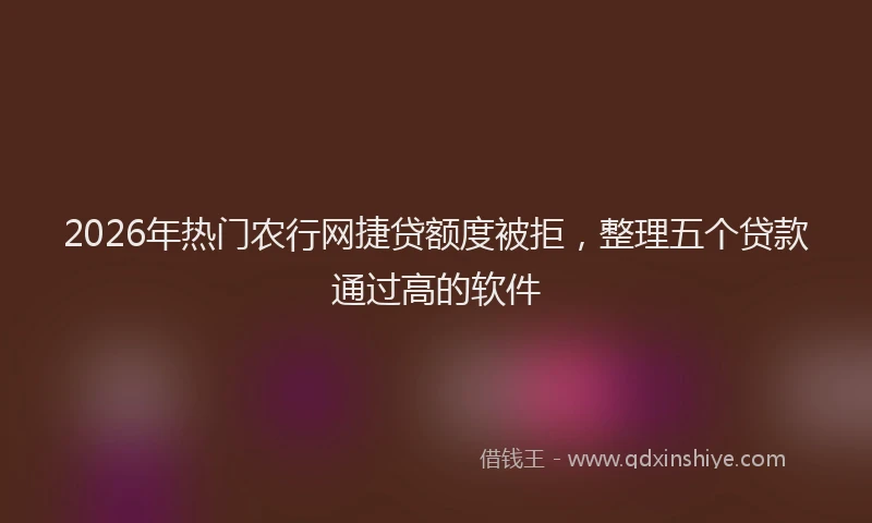 2026年热门农行网捷贷额度被拒，整理五个贷款通过高的软件