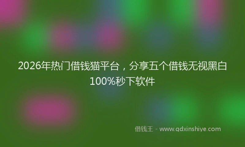 2026年热门借钱猫平台，分享五个借钱无视黑白100%秒下软件