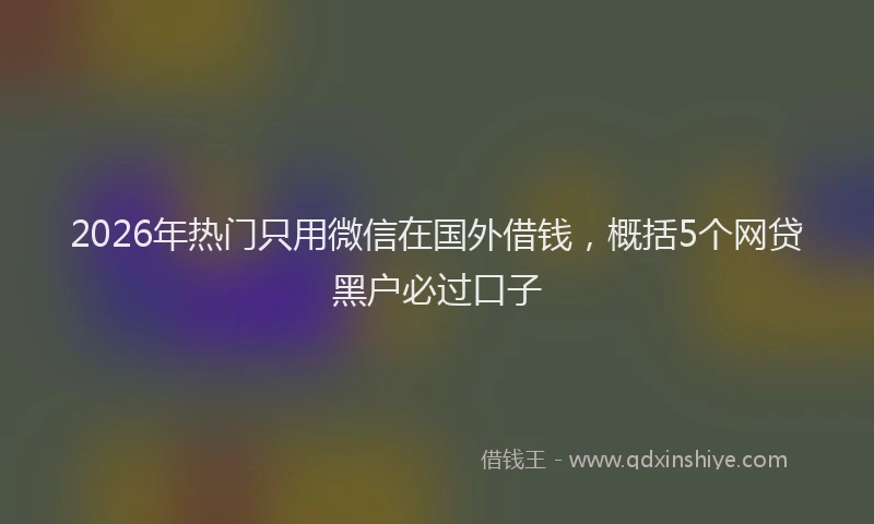 2026年热门只用微信在国外借钱，概括5个网贷黑户必过口子