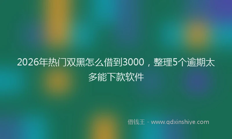 2026年热门双黑怎么借到3000，整理5个逾期太多能下款软件