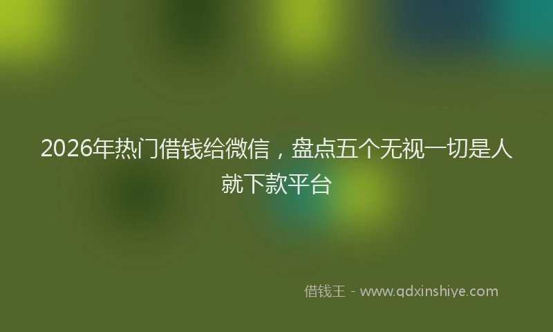 2026年热门借钱给微信，盘点五个无视一切是人就下款平台