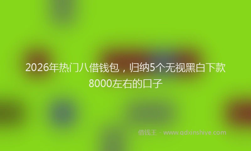 2026年热门八借钱包，归纳5个无视黑白下款8000左右的口子