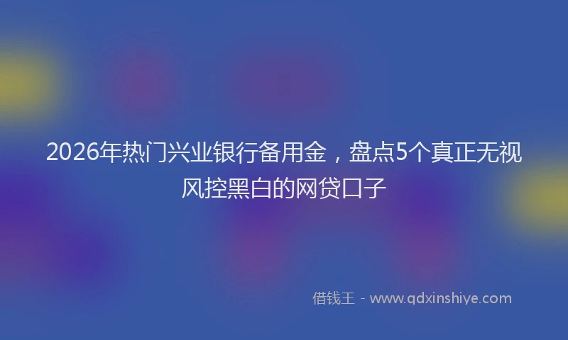 2026年热门兴业银行备用金，盘点5个真正无视风控黑白的网贷口子