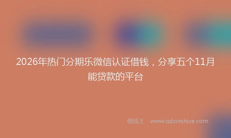 2026年热门分期乐微信认证借钱，分享五个11月能贷款的平台