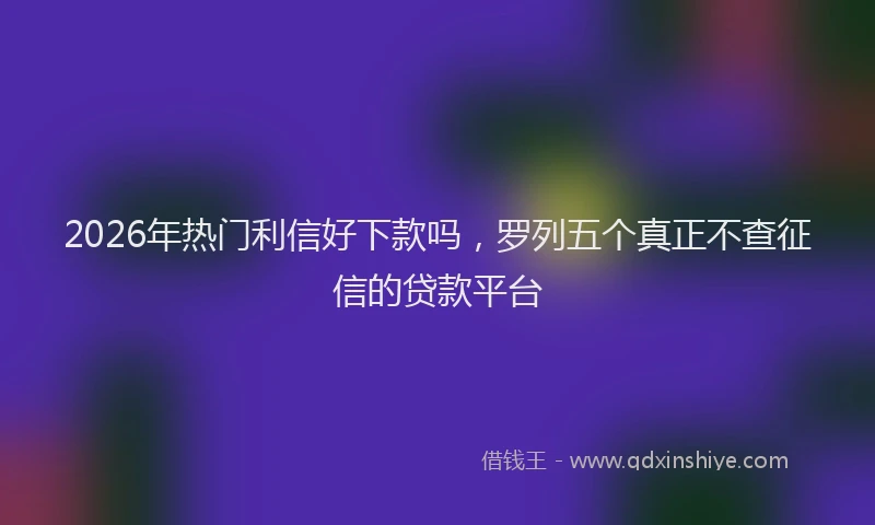 2026年热门利信好下款吗，罗列五个真正不查征信的贷款平台