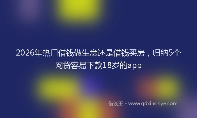 2026年热门借钱做生意还是借钱买房，归纳5个网贷容易下款18岁的app