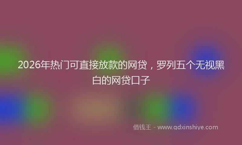 2026年热门可直接放款的网贷，罗列五个无视黑白的网贷口子
