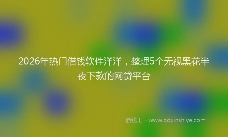 2026年热门借钱软件洋洋，整理5个无视黑花半夜下款的网贷平台