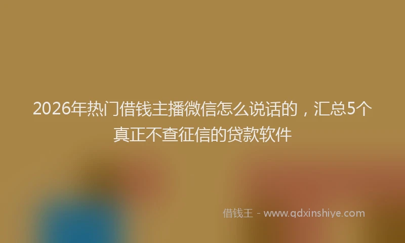 2026年热门借钱主播微信怎么说话的，汇总5个真正不查征信的贷款软件