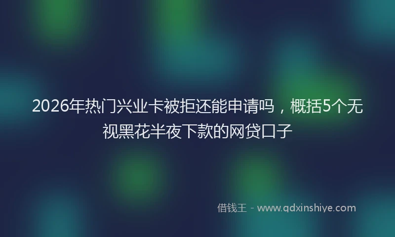 2026年热门兴业卡被拒还能申请吗，概括5个无视黑花半夜下款的网贷口子