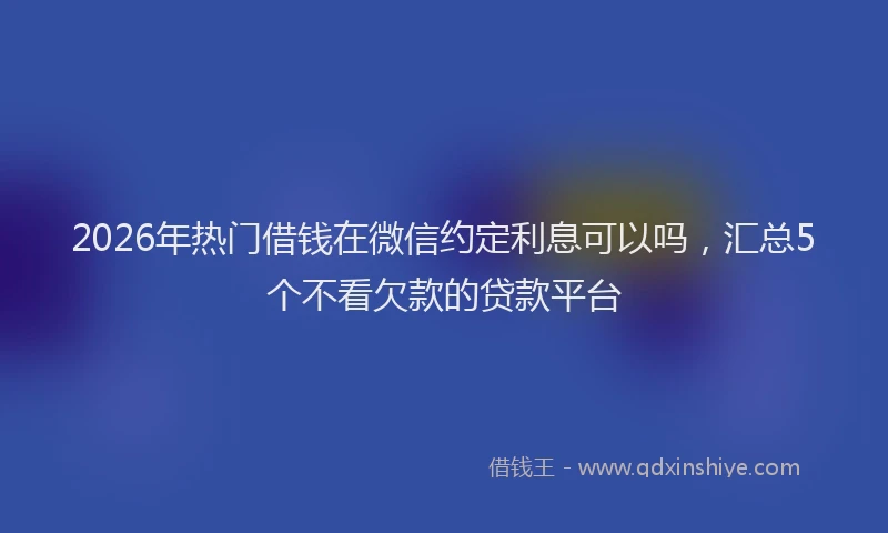 2026年热门借钱在微信约定利息可以吗，汇总5个不看欠款的贷款平台