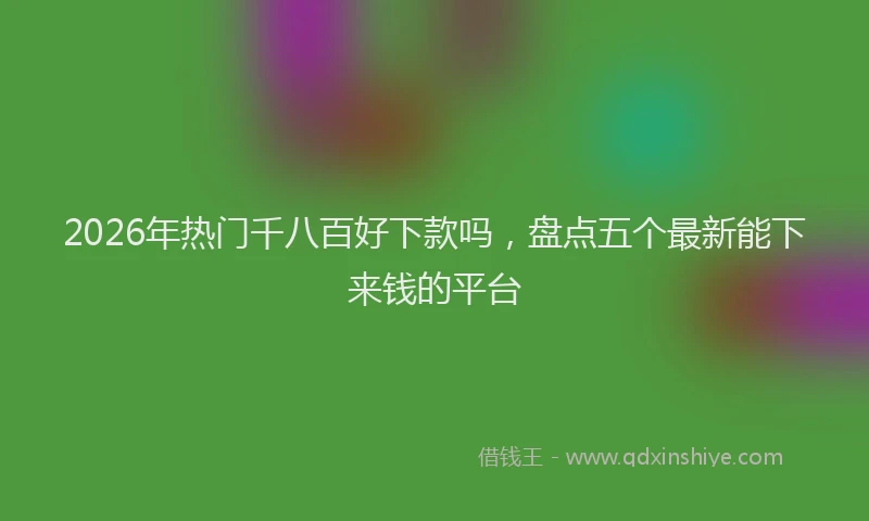 2026年热门千八百好下款吗，盘点五个最新能下来钱的平台