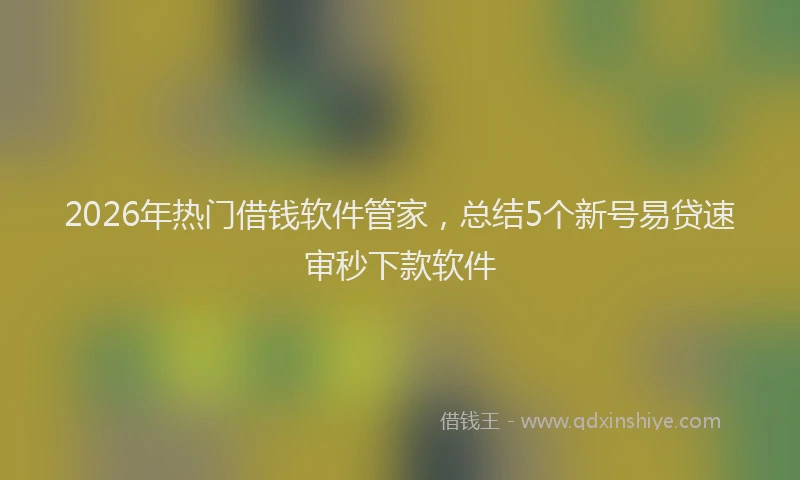 2026年热门借钱软件管家，总结5个新号易贷速审秒下款软件