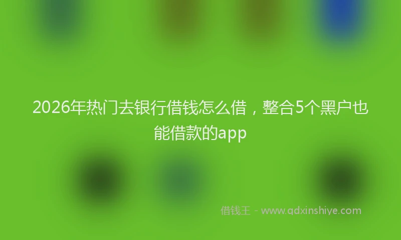 2026年热门去银行借钱怎么借，整合5个黑户也能借款的app