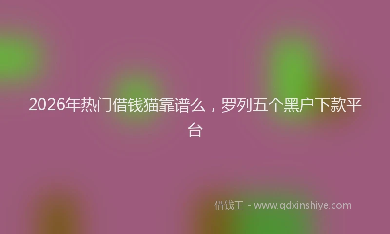 2026年热门借钱猫靠谱么，罗列五个黑户下款平台