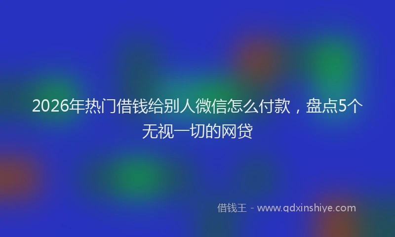 2026年热门借钱给别人微信怎么付款，盘点5个无视一切的网贷