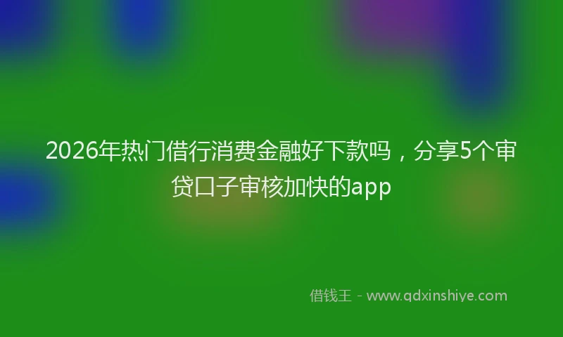 2026年热门借行消费金融好下款吗，分享5个审贷口子审核加快的app