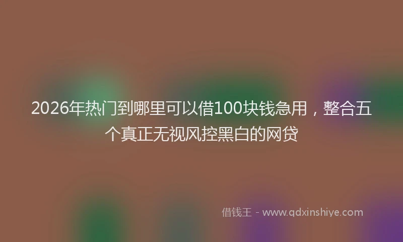 2026年热门到哪里可以借100块钱急用，整合五个真正无视风控黑白的网贷