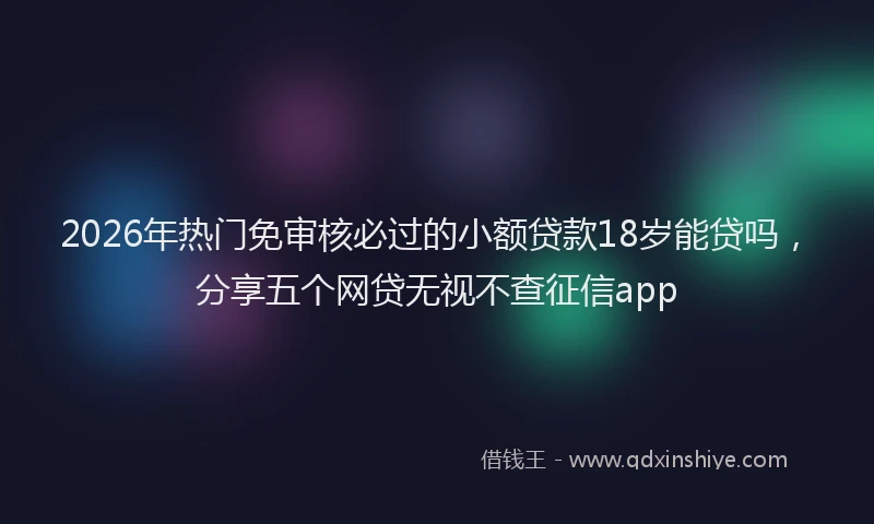 2026年热门免审核必过的小额贷款18岁能贷吗，分享五个网贷无视不查征信app