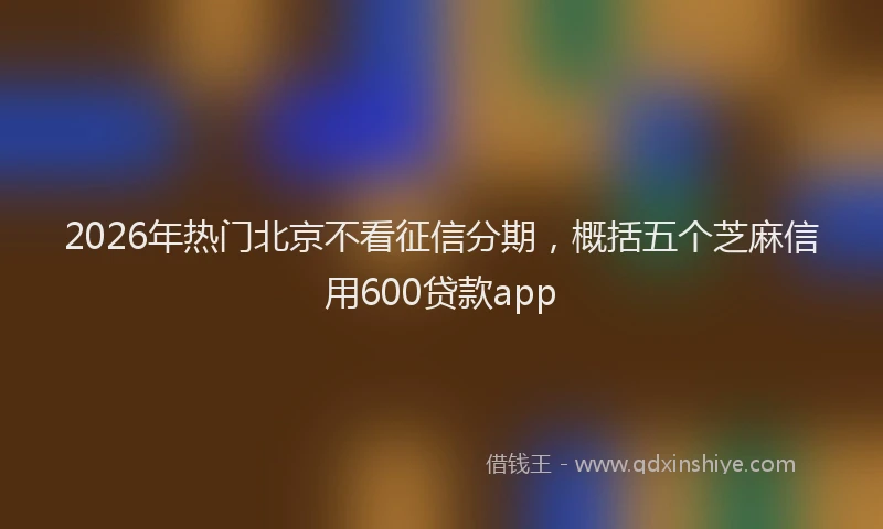 2026年热门北京不看征信分期，概括五个芝麻信用600贷款app