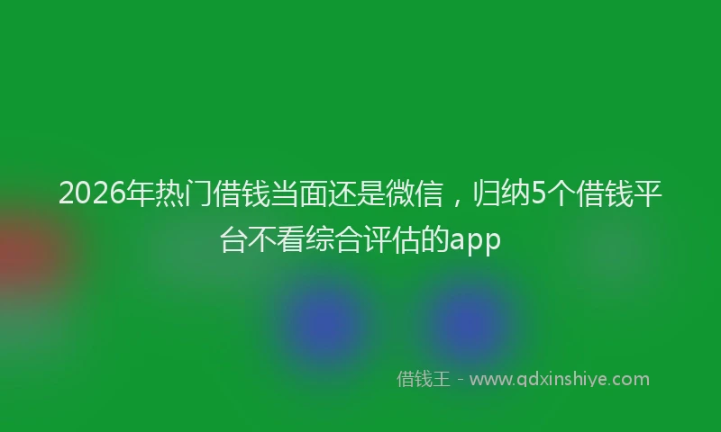 2026年热门借钱当面还是微信，归纳5个借钱平台不看综合评估的app