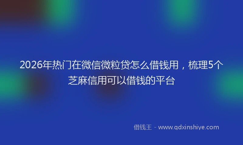2026年热门在微信微粒贷怎么借钱用，梳理5个芝麻信用可以借钱的平台