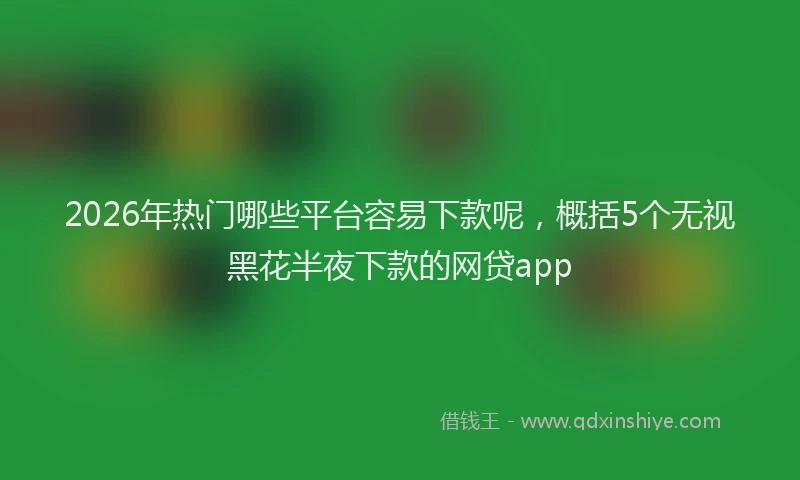 2026年热门哪些平台容易下款呢，概括5个无视黑花半夜下款的网贷app