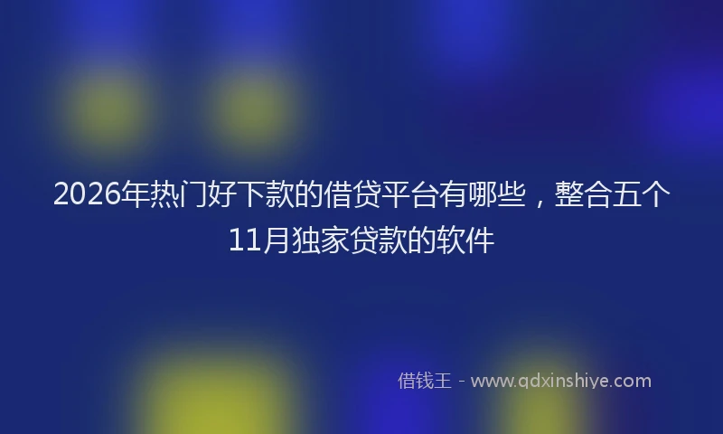 2026年热门好下款的借贷平台有哪些，整合五个11月独家贷款的软件