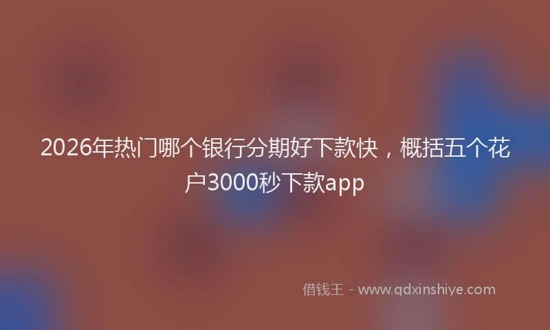 2026年热门哪个银行分期好下款快，概括五个花户3000秒下款app