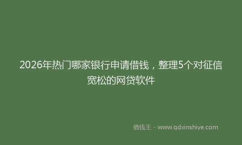 2026年热门哪家银行申请借钱，整理5个对征信宽松的网贷软件