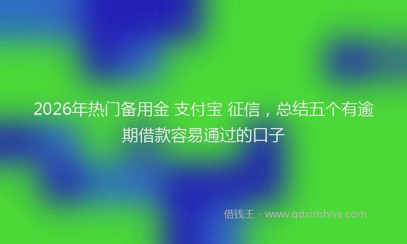 2026年热门备用金 支付宝 征信，总结五个有逾期借款容易通过的口子