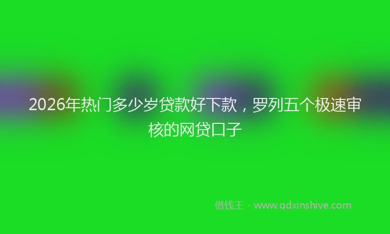 2026年热门多少岁贷款好下款，罗列五个极速审核的网贷口子