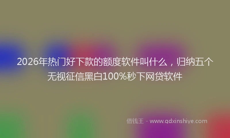 2026年热门好下款的额度软件叫什么，归纳五个无视征信黑白100%秒下网贷软件