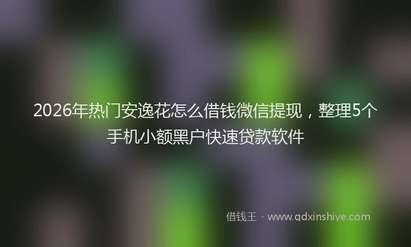 2026年热门安逸花怎么借钱微信提现，整理5个手机小额黑户快速贷款软件