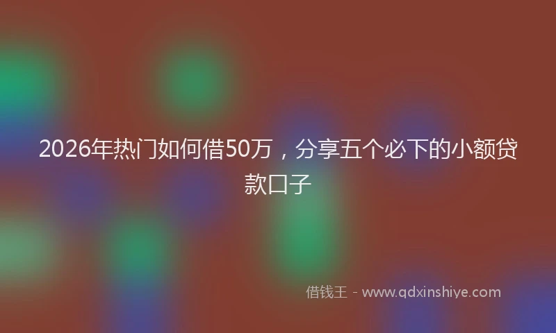 2026年热门如何借50万，分享五个必下的小额贷款口子