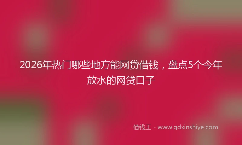 2026年热门哪些地方能网贷借钱，盘点5个今年放水的网贷口子