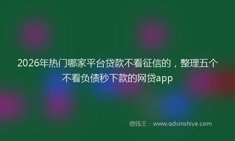 2026年热门哪家平台贷款不看征信的，整理五个不看负债秒下款的网贷app