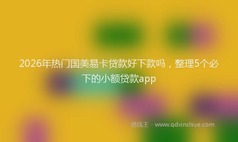 2026年热门国美易卡贷款好下款吗，整理5个必下的小额贷款app