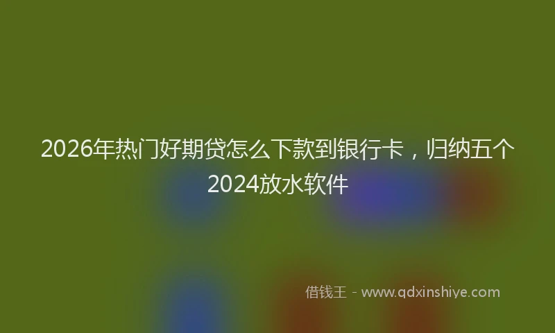 2026年热门好期贷怎么下款到银行卡，归纳五个2024放水软件