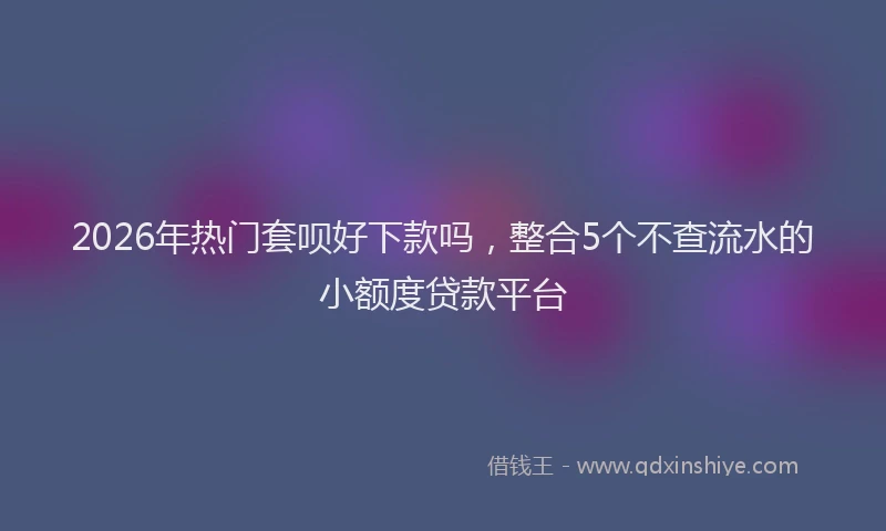 2026年热门套呗好下款吗，整合5个不查流水的小额度贷款平台