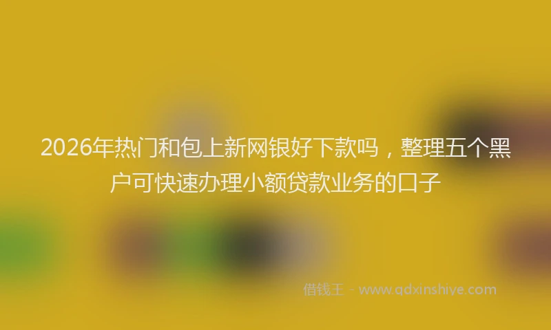 2026年热门和包上新网银好下款吗，整理五个黑户可快速办理小额贷款业务的口子