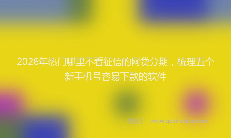 2026年热门哪里不看征信的网贷分期，梳理五个新手机号容易下款的软件